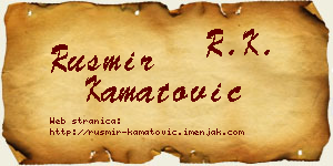 Rusmir Kamatović vizit kartica